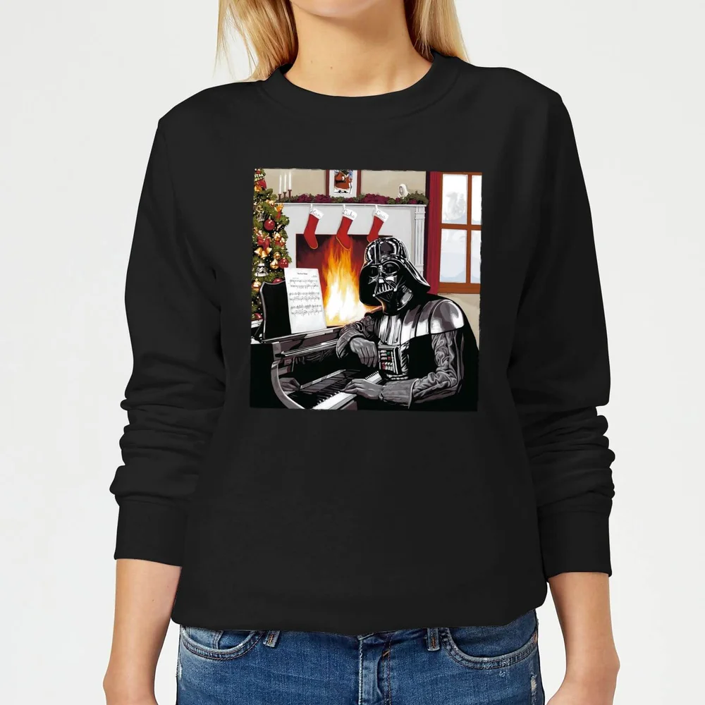 Star Wars Darth Vader Piano Player Women's Christmas Jumper - Black - XS Afbeelding 1