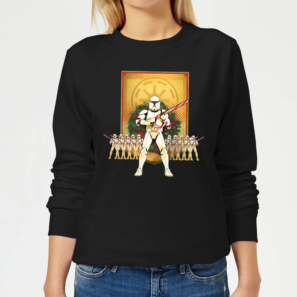 Star Wars Candy Cane Stormtroopers Women's Christmas Jumper - Black - XS Afbeelding 1