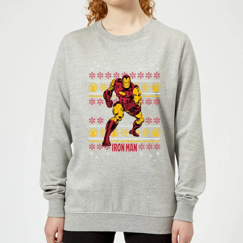 Marvel Iron Man dames Christmas trui - Grijs - 3XL - Grijs Afbeelding 1