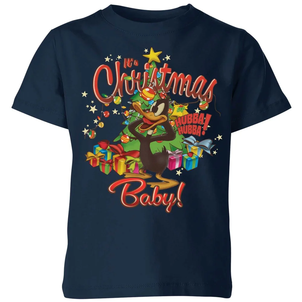 Looney Tunes Its Christmas Baby Kids' Christmas T-Shirt - Navy - 98/104 (3-4 jaar) Afbeelding 1