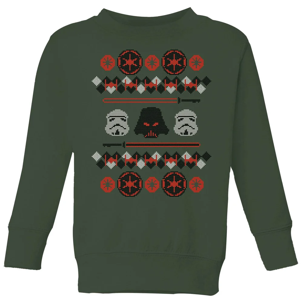 Star Wars Empire Knit Kids' Christmas Jumper - Forest Green - 98/104 (3-4 jaar) Afbeelding 1