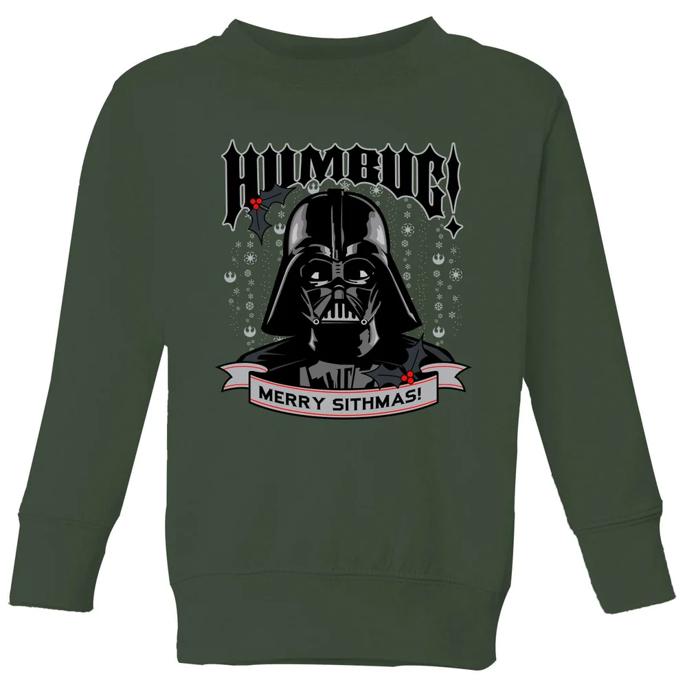 Star Wars Darth Vader Humbug Kids' Christmas Jumper - Forest Green - 98/104 (3-4 jaar) Afbeelding 1
