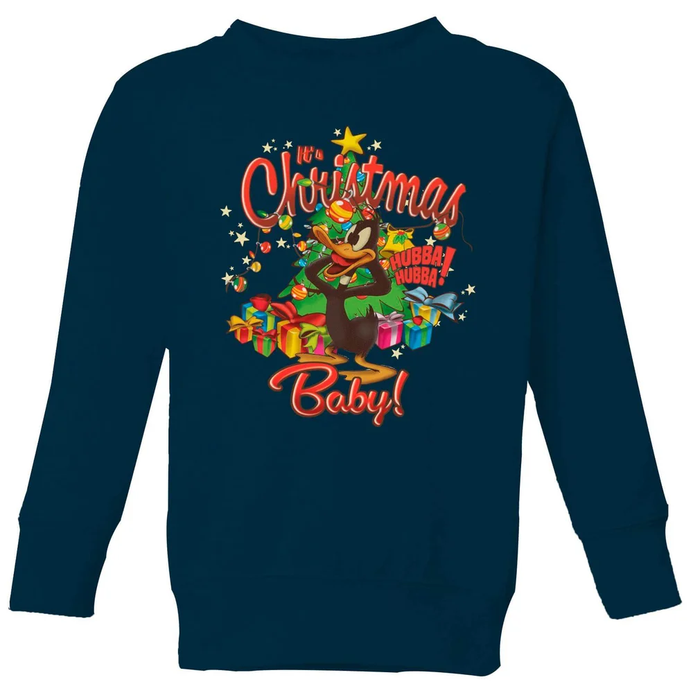 Looney Tunes Its Christmas Baby Kids' Christmas Jumper - Navy - 134/140 (9-10 jaar) Afbeelding 1