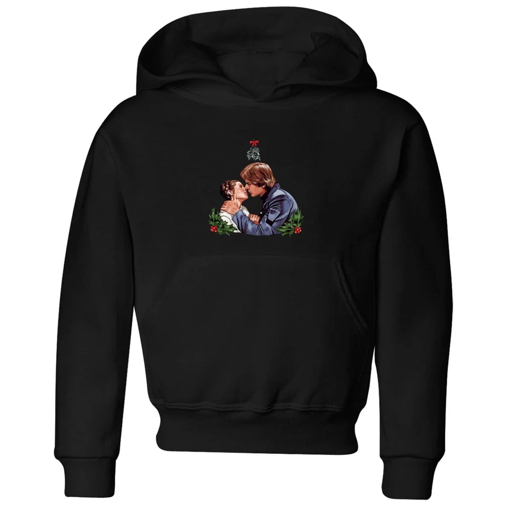 Star Wars Mistletoe Kiss Kids' Christmas Hoodie - Black - 98/104 (3-4 jaar) Afbeelding 1