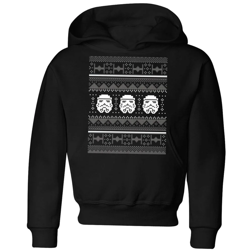 Star Wars Stormtrooper Knit Kids' Christmas Hoodie - Black - 98/104 (3-4 jaar) Afbeelding 1