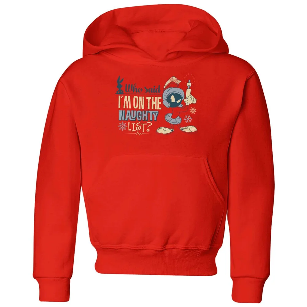 Looney Tunes Martian Who Said Im On The Naughty List Kids' Christmas Hoodie - Red - 98/104 (3-4 jaar) Afbeelding 1