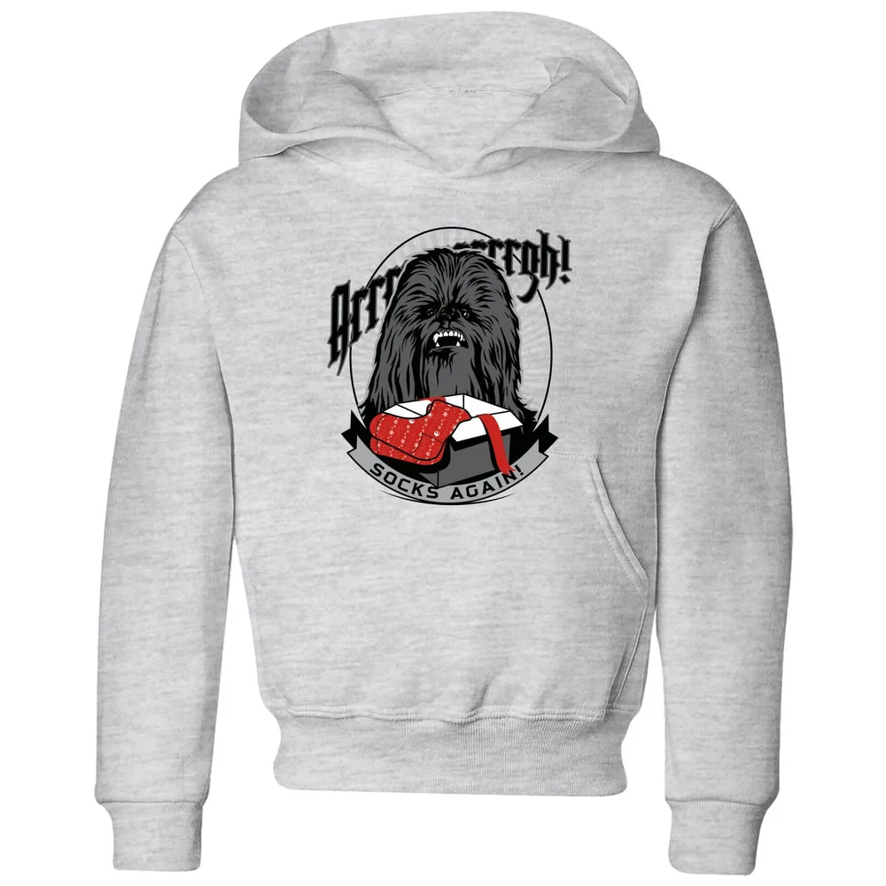 Star Wars Chewbacca Arrrrgh Socks Again Kids' Christmas Hoodie - Grey - 98/104 (3-4 jaar) Afbeelding 1