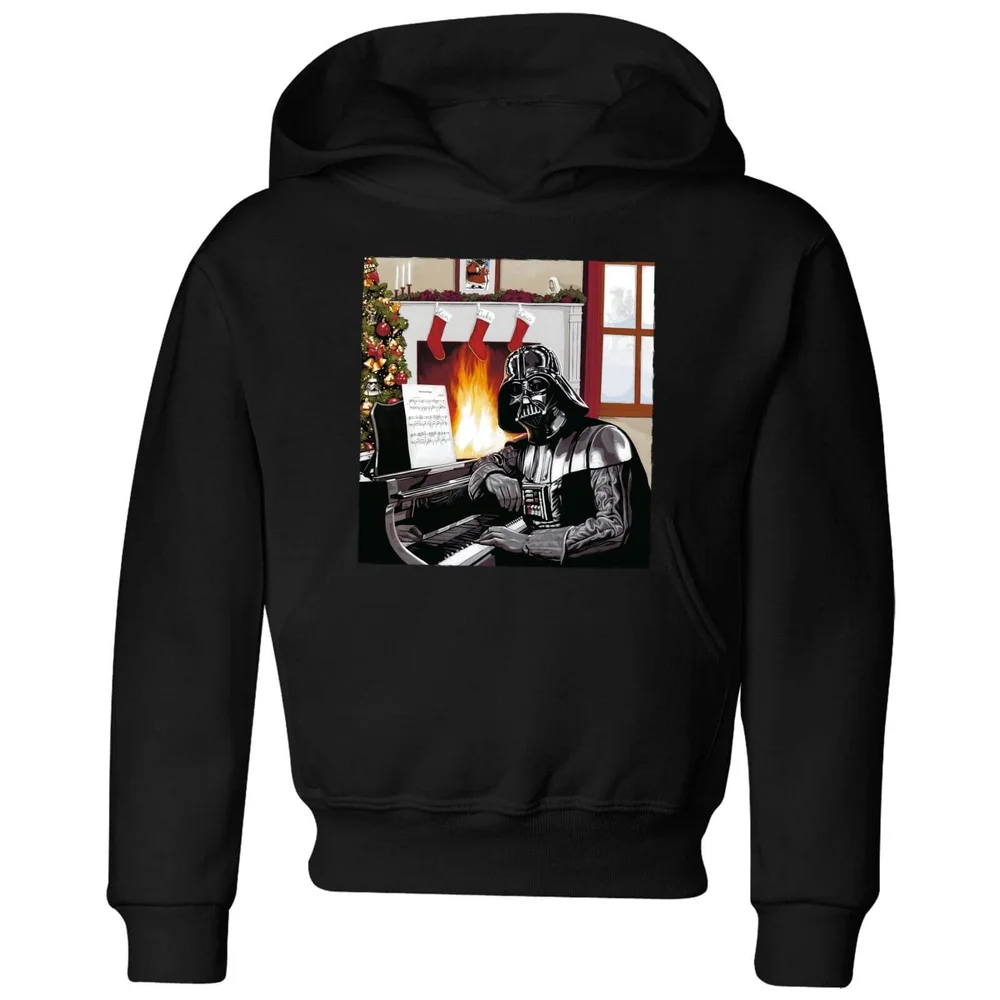 Star Wars Darth Vader Piano Player Kids' Christmas Hoodie - Black - 98/104 (3-4 jaar) Afbeelding 1