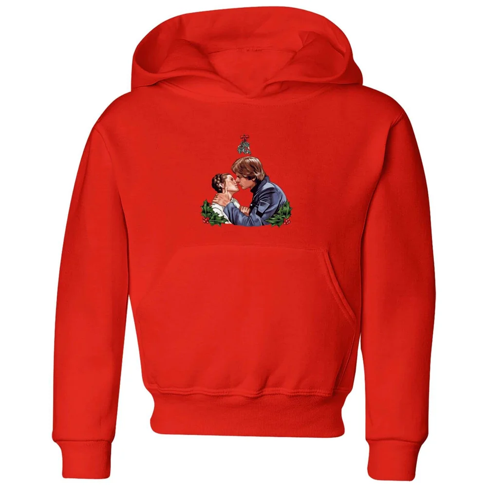 Star Wars Mistletoe Kiss Kids' Christmas Hoodie - Red - 98/104 (3-4 jaar) Afbeelding 1