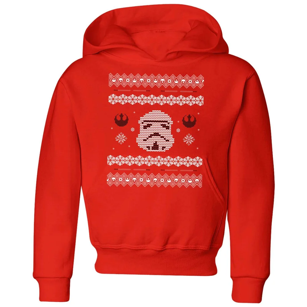 Star Wars Stormtrooper Knit Kids' Christmas Hoodie - Red - 98/104 (3-4 jaar) Afbeelding 1