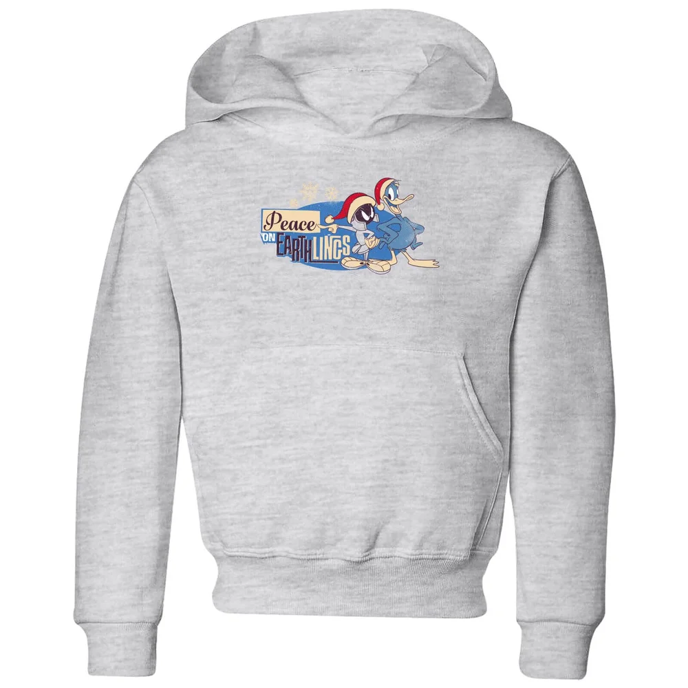 Looney Tunes Peace Among Earthlings Kids' Christmas Hoodie - Grey - 98/104 (3-4 jaar) Afbeelding 1