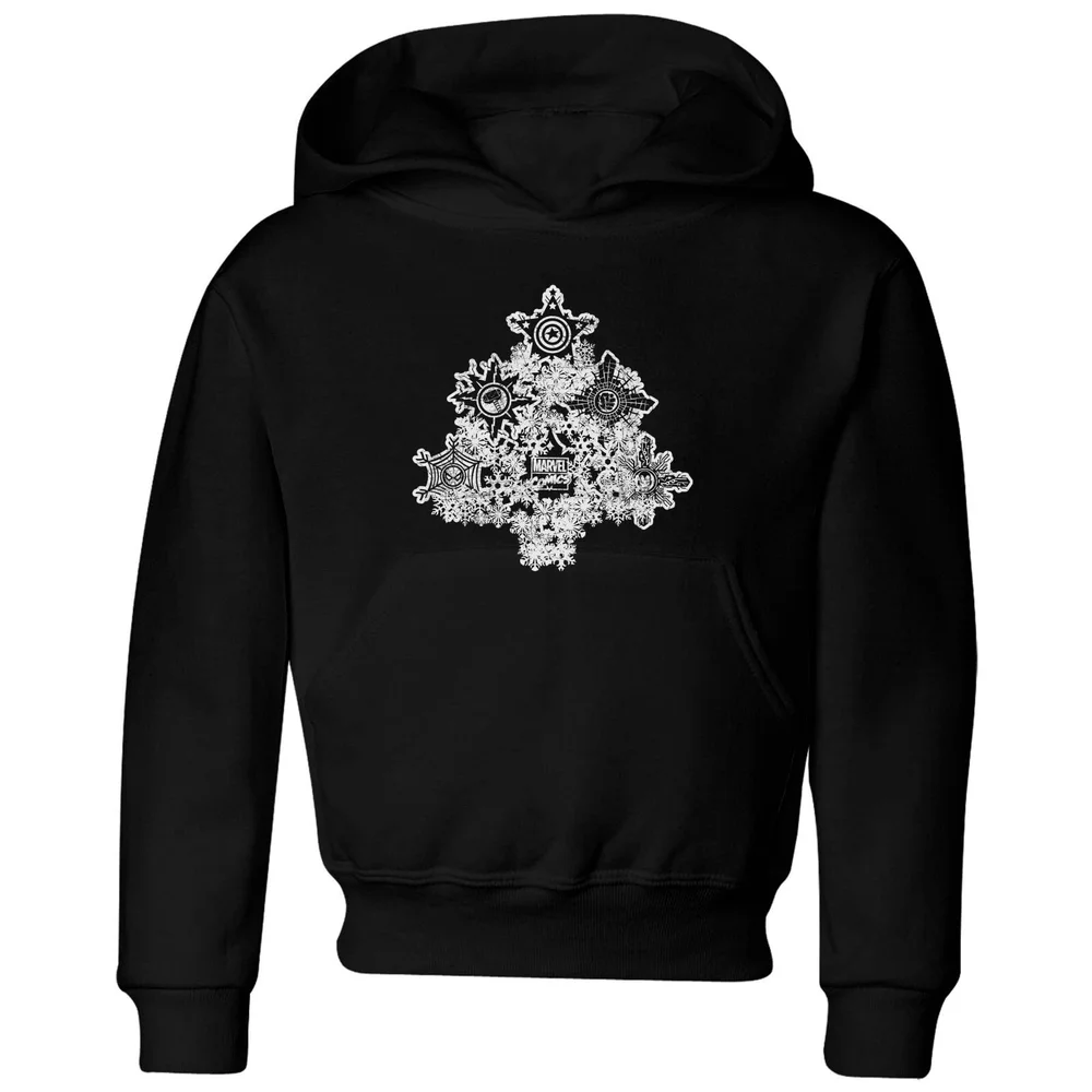 Marvel Shields Snowflakes kinder Christmas hoodie - Zwart - 98/104 (3-4 jaar) Afbeelding 1