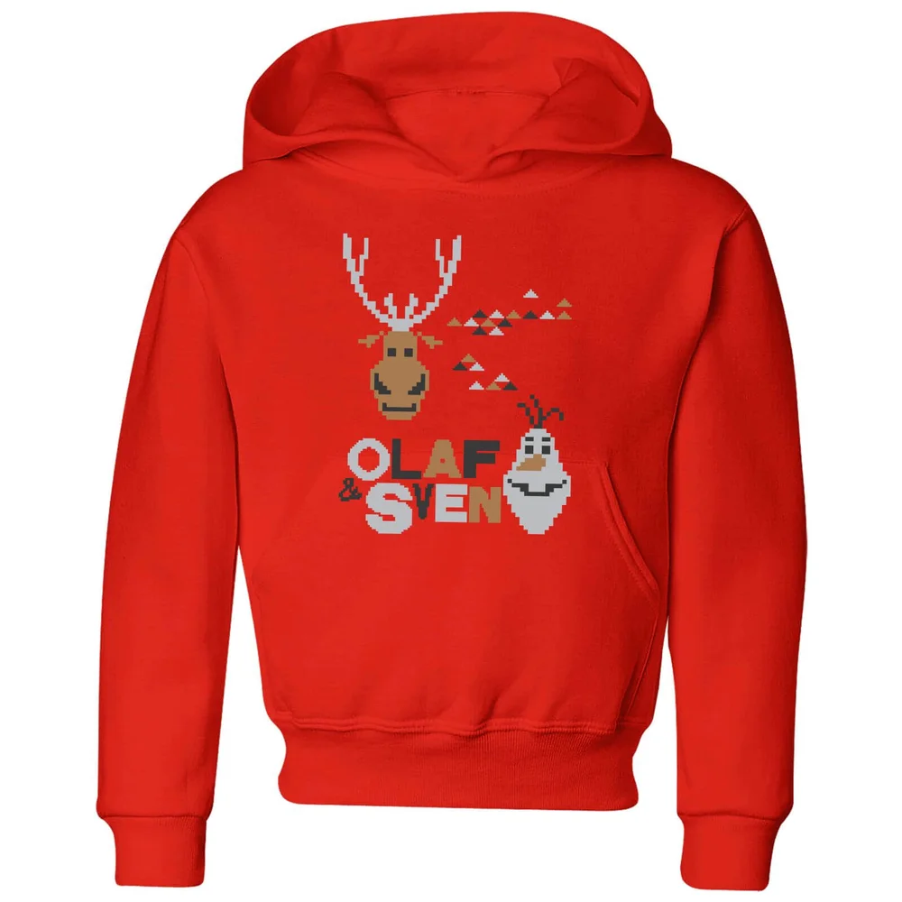 Disney Frozen Olaf and Sven Kids' Christmas Hoodie - Red - 98/104 (3-4 jaar) Afbeelding 1