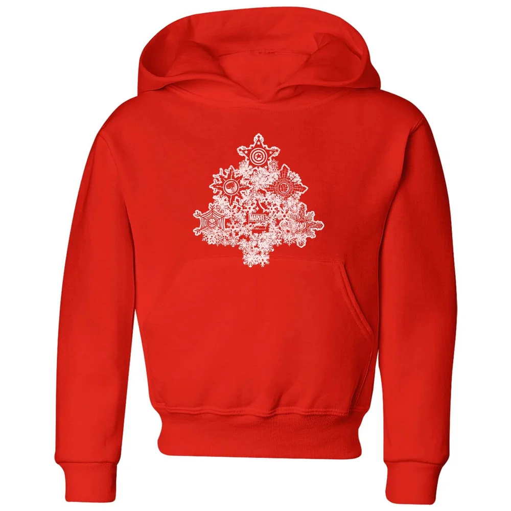 Marvel Shields Snowflakes kinder Christmas hoodie - Rood - 98/104 (3-4 jaar) Afbeelding 1