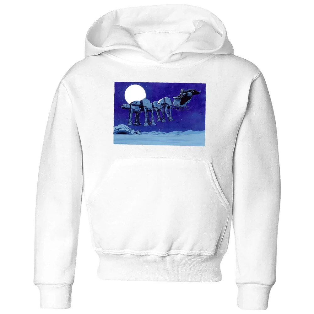 Star Wars AT-AT Darth Vader Sleigh Kids' Christmas Hoodie - White - 98/104 (3-4 jaar) Afbeelding 1