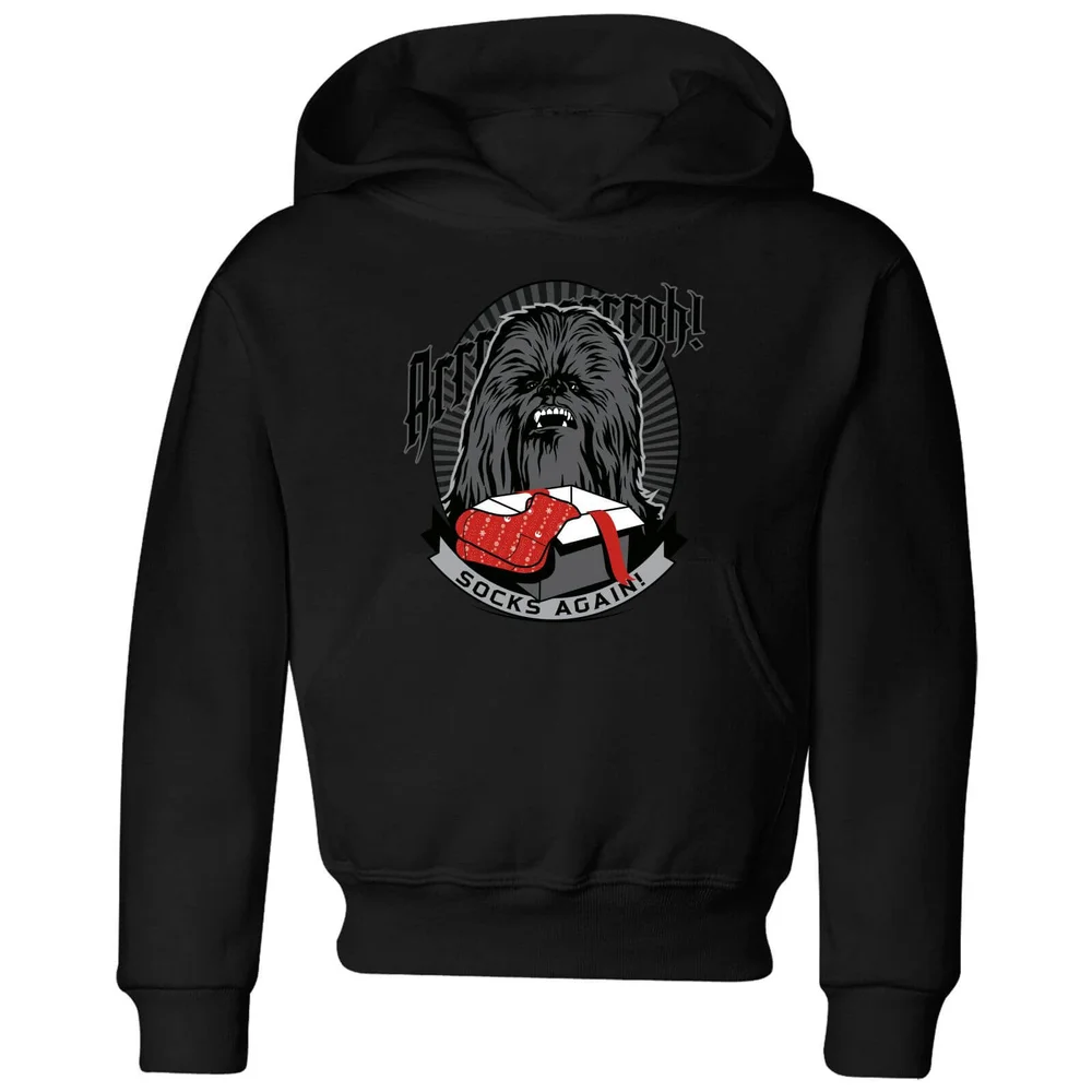 Star Wars Chewbacca Arrrrgh Socks Again Kids' Christmas Hoodie - Black - 98/104 (3-4 jaar) Afbeelding 1