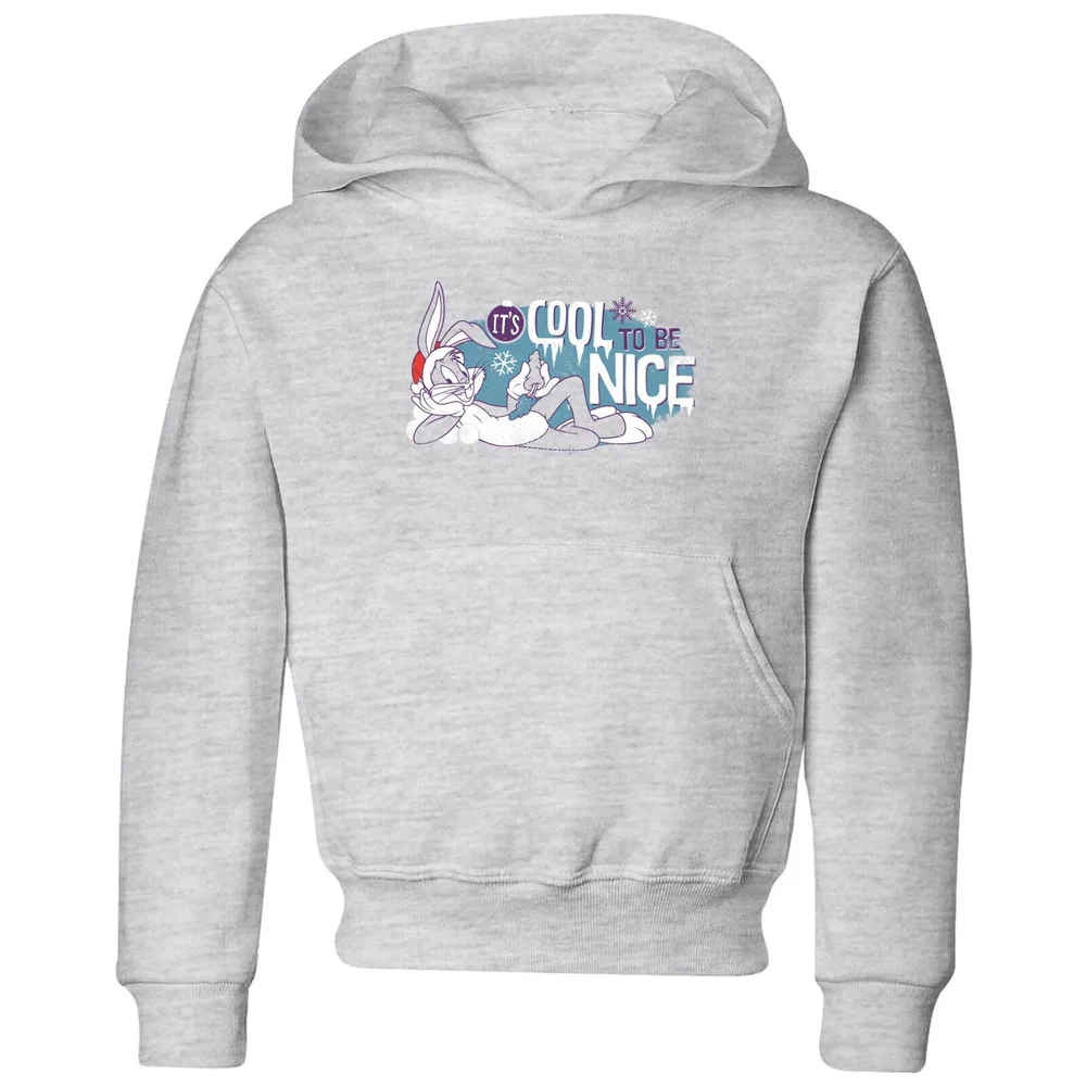Looney Tunes Its Cool To Be Nice Kids' Christmas Hoodie - Grey - 98/104 (3-4 jaar) Afbeelding 1