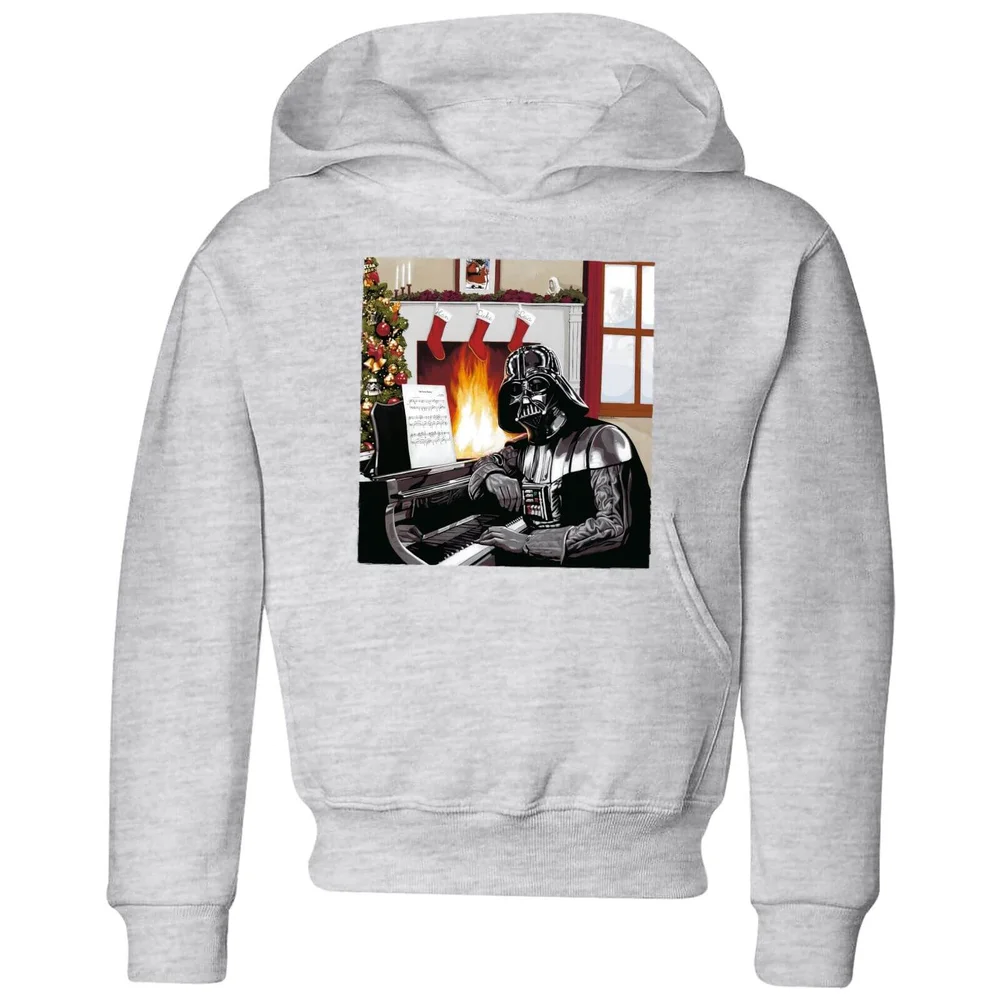 Star Wars Darth Vader Piano Player Kids' Christmas Hoodie - Grey - 98/104 (3-4 jaar) Afbeelding 1