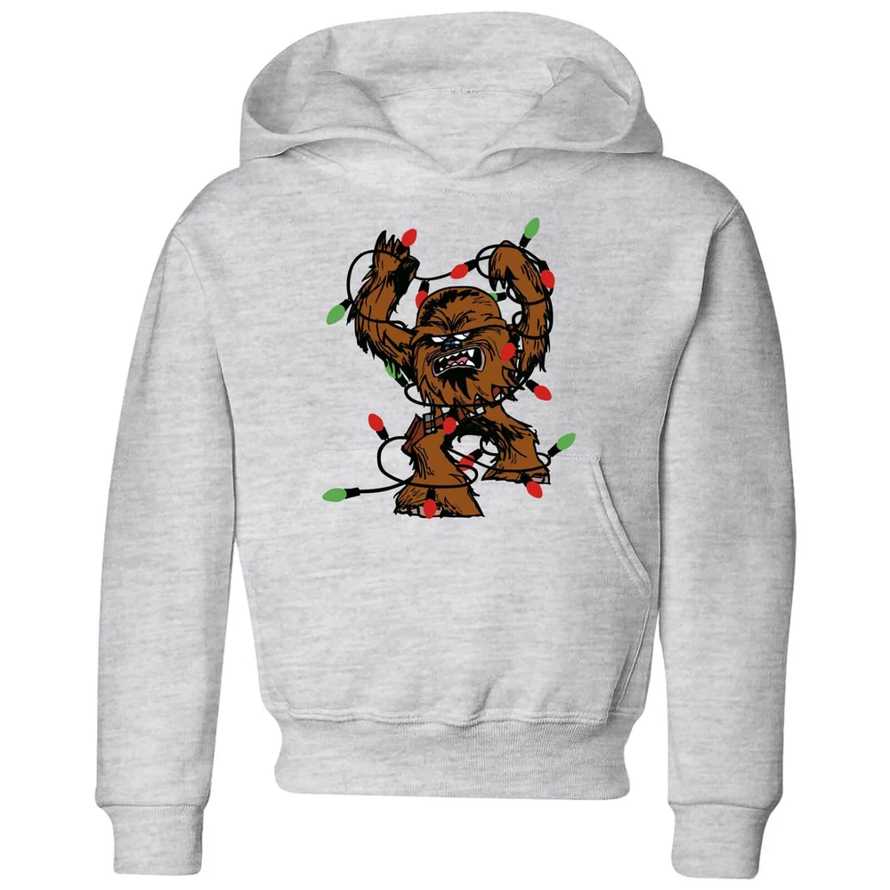 Star Wars Tangled Fairy Lights Chewbacca Kids' Christmas Hoodie - Grey - 98/104 (3-4 jaar) Afbeelding 1