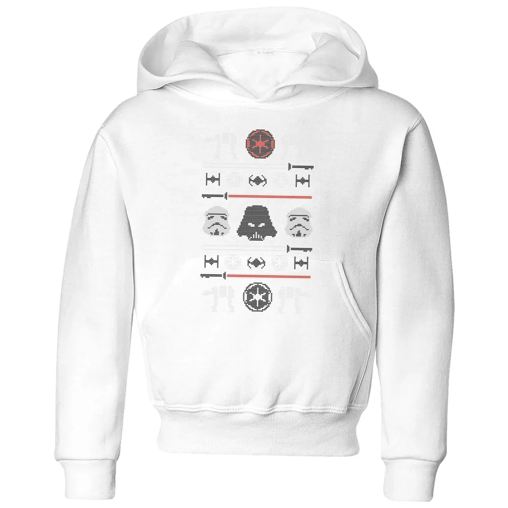 Star Wars Imperial Knit Kids' Christmas Hoodie - White - 98/104 (3-4 jaar) Afbeelding 1