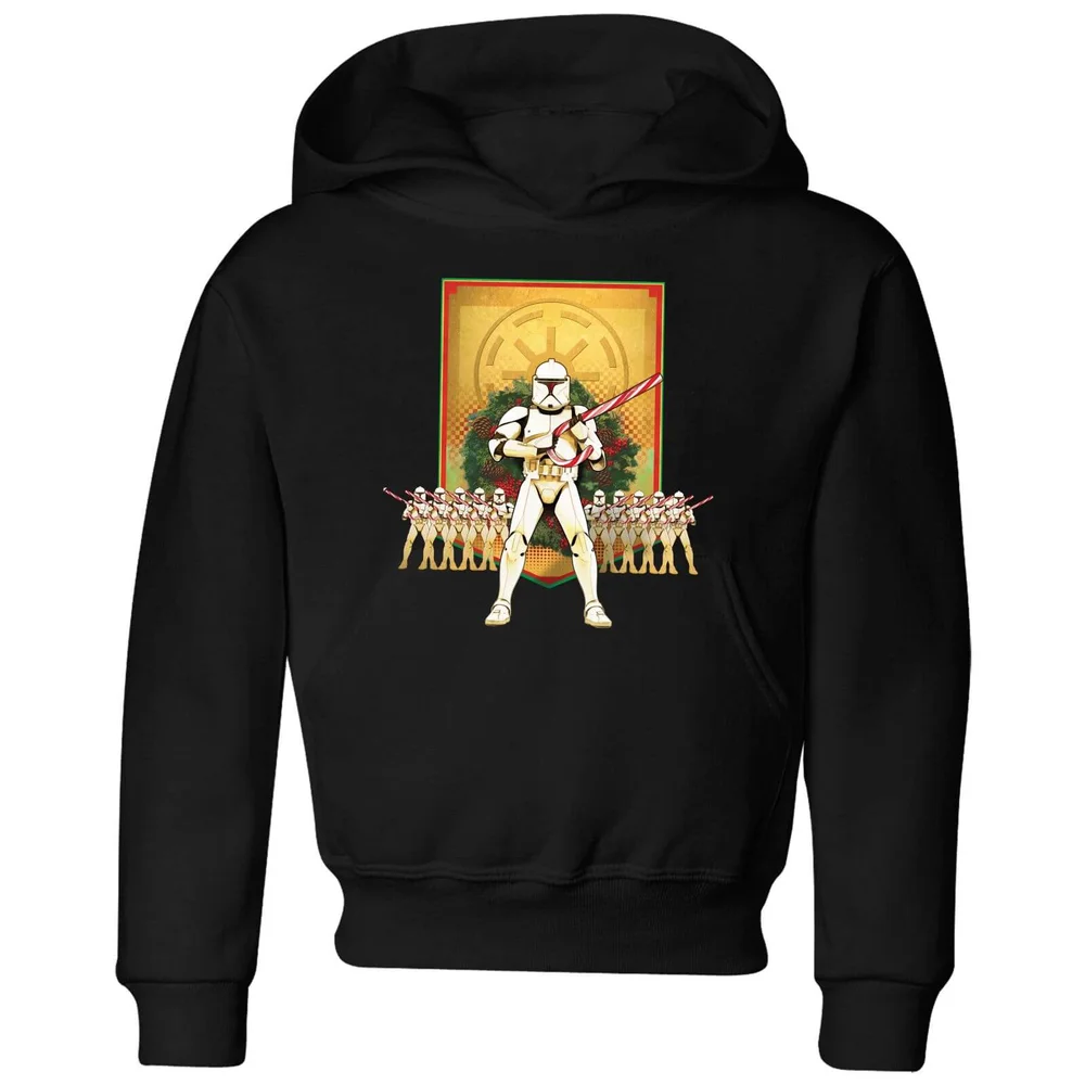 Star Wars Candy Cane Stormtroopers Kids' Christmas Hoodie - Black - 98/104 (3-4 jaar) Afbeelding 1