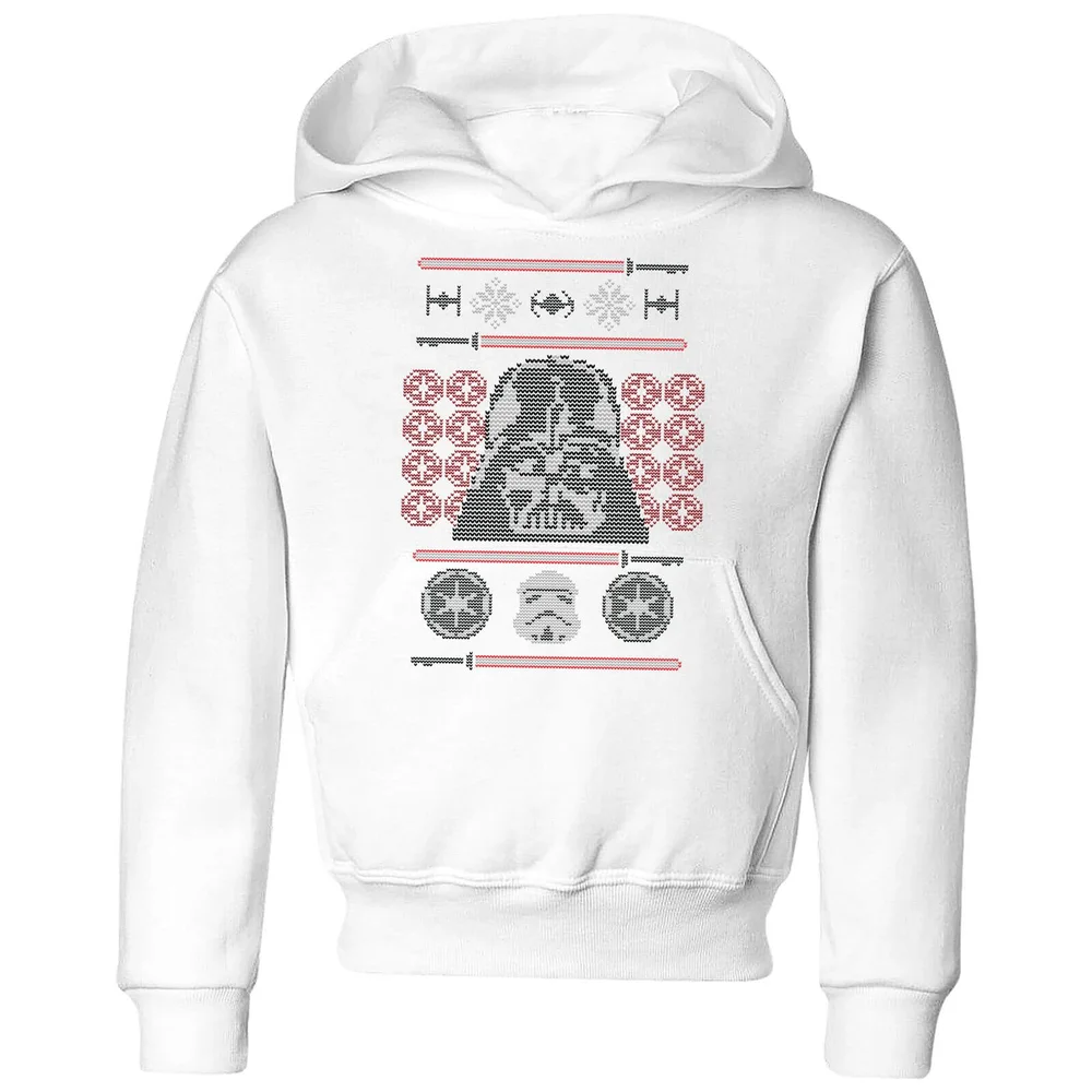 Star Wars Darth Vader Face Knit Kids' Christmas Hoodie - White - 98/104 (3-4 jaar) Afbeelding 1