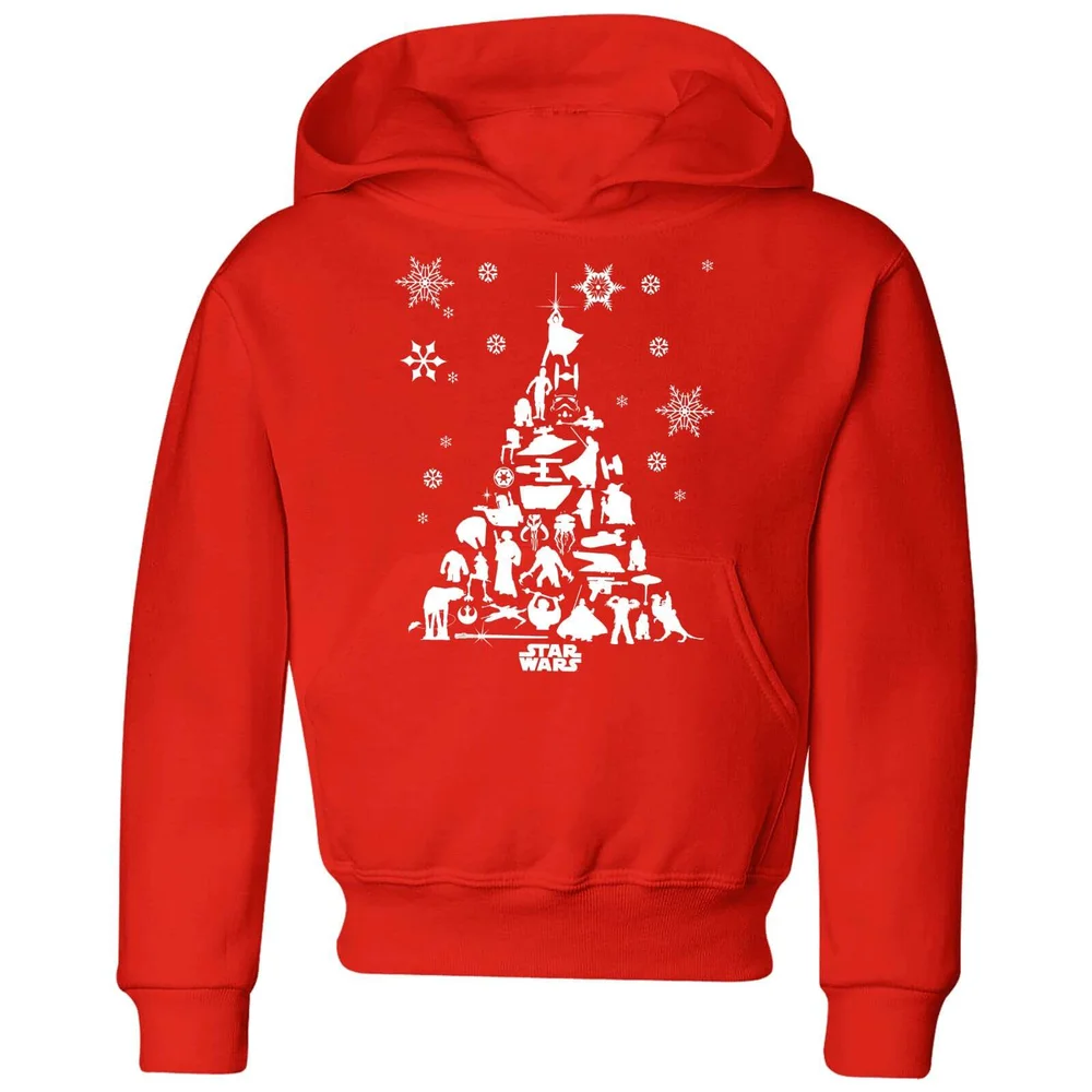 Star Wars Character Christmas Tree Kids' Christmas Hoodie - Red - 98/104 (3-4 jaar) Afbeelding 1