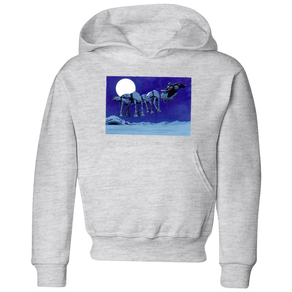 Star Wars AT-AT Darth Vader Sleigh Kids' Christmas Hoodie - Grey - 98/104 (3-4 jaar) Afbeelding 1