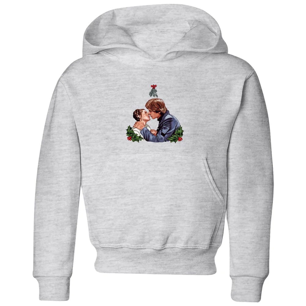 Star Wars Mistletoe Kiss Kids' Christmas Hoodie - Grey - 98/104 (3-4 jaar) Afbeelding 1