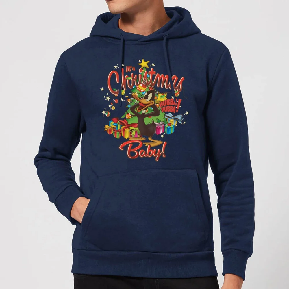 Looney Tunes Its Christmas Baby Christmas Hoodie - Navy - S Afbeelding 1