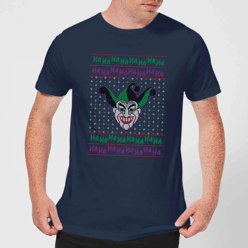 DC Joker Knit Men's Christmas T-Shirt - Navy - S Afbeelding 1