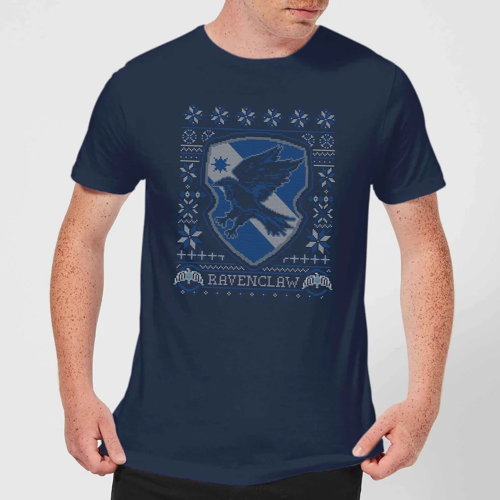 Harry Potter Ravenclaw Crest kerst t-shirt - Navy - S Afbeelding 1