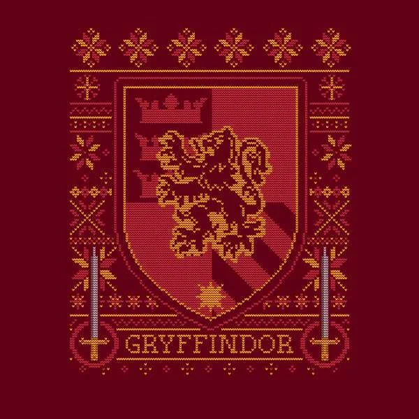 Harry Potter Gryffindor Crest kerst t-shirt - Burgundy