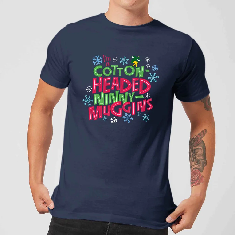 Elf Cotton-Headed Ninny-Muggins Men's Christmas T-Shirt - Navy - S Afbeelding 1