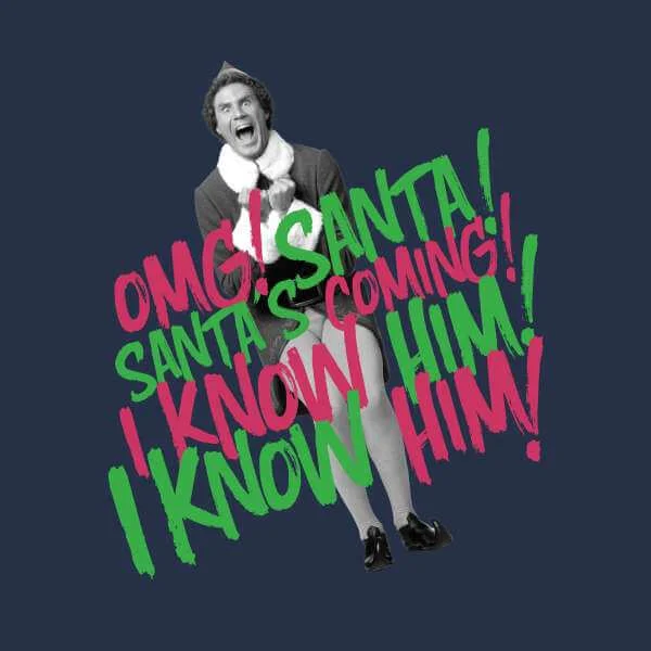 Elf Santa! I Know Him! Men's Christmas T-Shirt - Navy