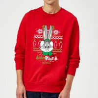 Looney Tunes Bugs Bunny Knit Christmas Jumper - Red