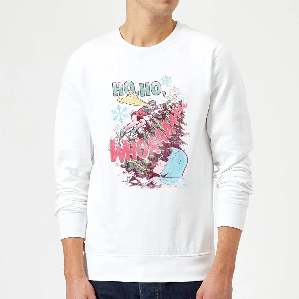 DC Ho Ho Whoaaaaaaa Christmas Jumper - White - S Afbeelding 1