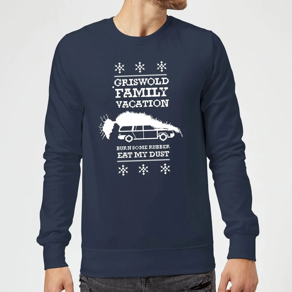 National Lampoon Griswold Vacation Ugly Knit Christmas Jumper - Navy - S Afbeelding 1