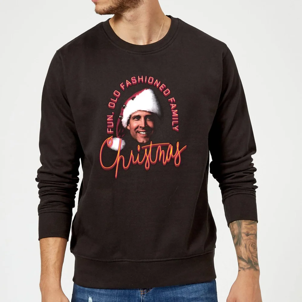 National Lampoon Fun Old Fashioned Family Christmas Christmas Jumper - Black - S Afbeelding 1