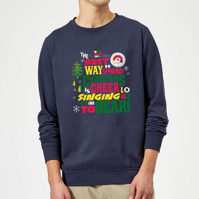 Elf Christmas Cheer Christmas Jumper - Navy