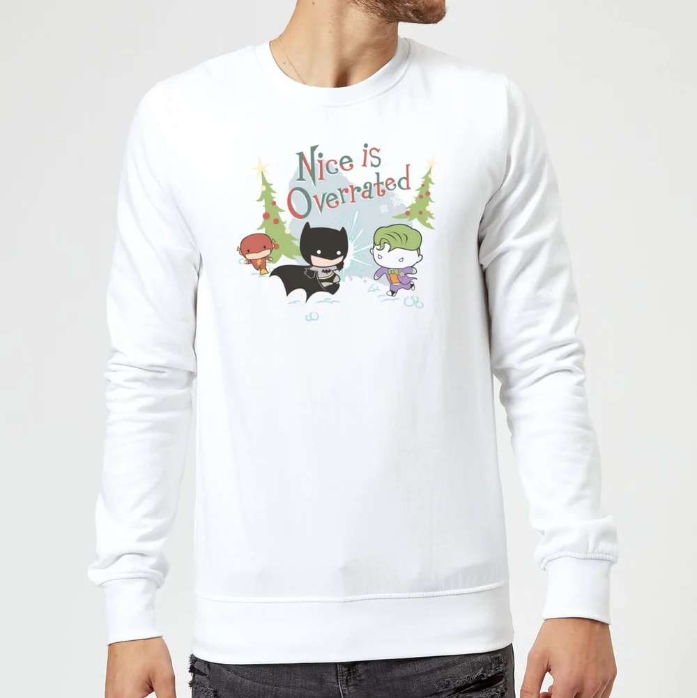 DC Nice Is Overrated Christmas Jumper - White - S Afbeelding 1