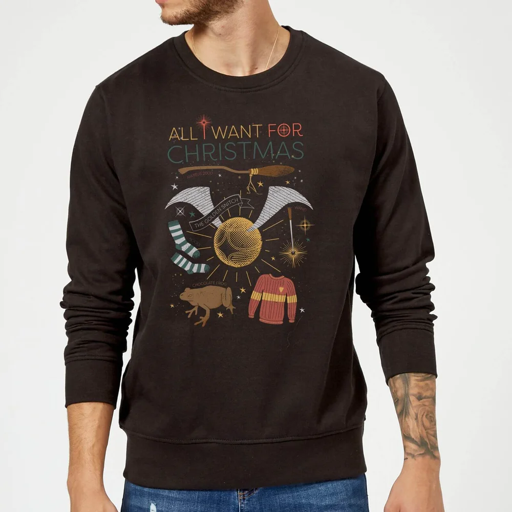 Harry Potter All I Want for Christmas trui - Zwart - S Afbeelding 1