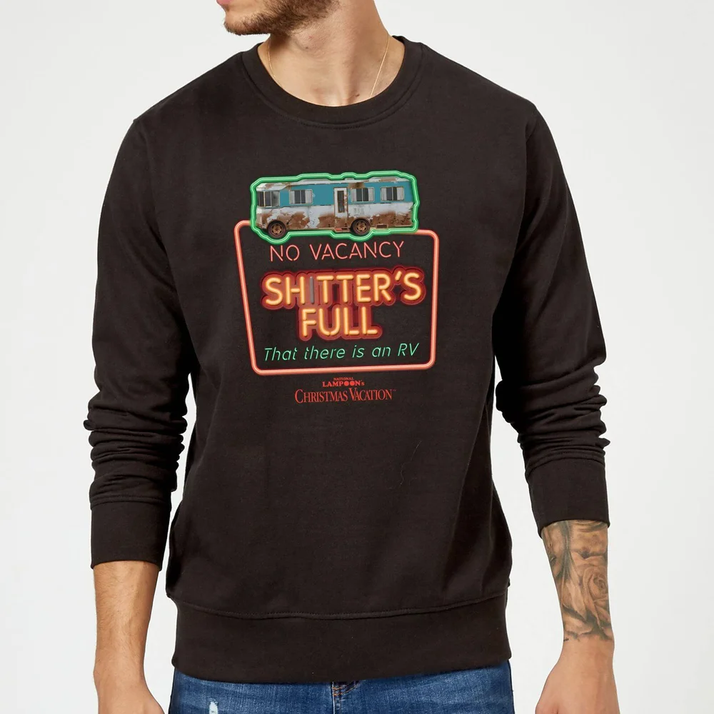 National Lampoon No Vacancy Christmas Jumper - Black - S Afbeelding 1