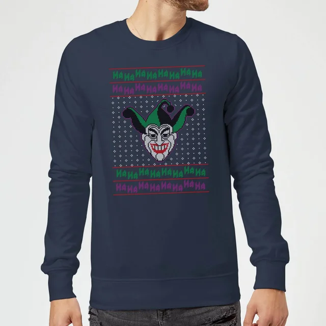 DC Joker Knit Christmas Jumper - Navy