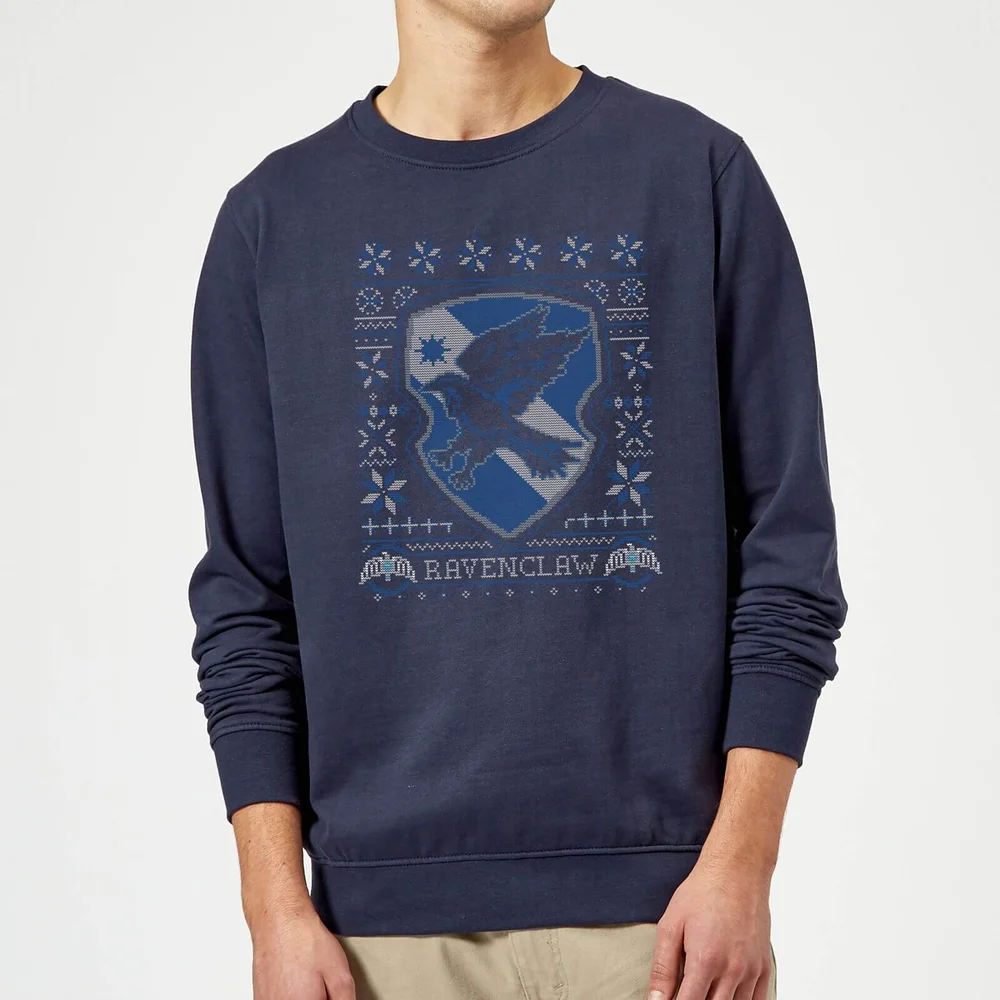 Harry Potter Ravenclaw Crest kersttrui - Navy - S Afbeelding 1