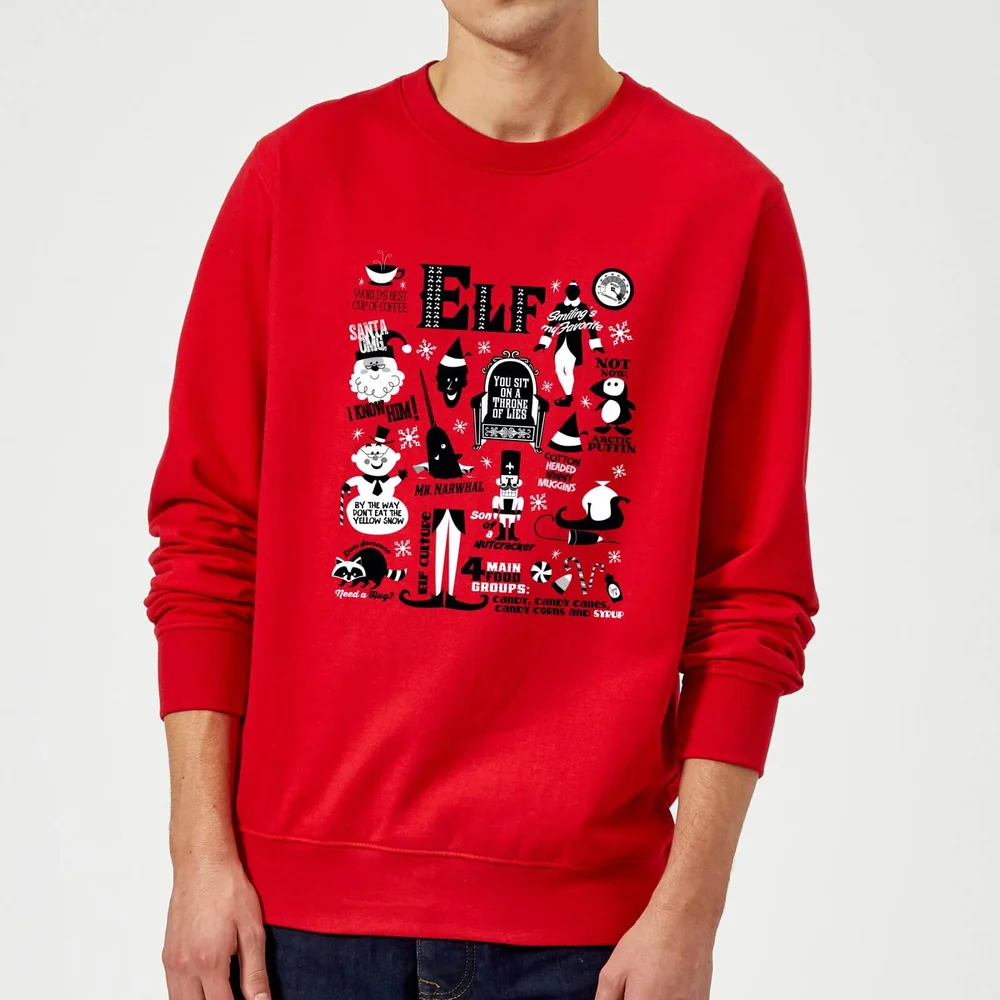 Elf Christmas Jumper - Red - S Afbeelding 1