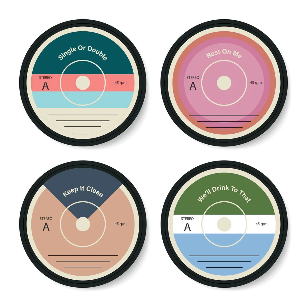 Vinyl Coasters Coaster Set Afbeelding 1