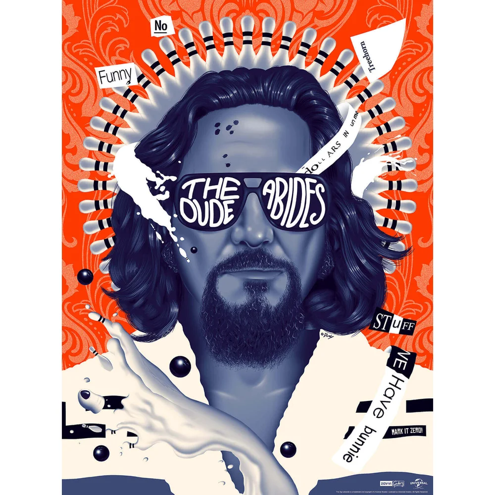 Big Lebowski "The Dude Abides" Zeefdruk door Doaly - exclusief bij Zavvi Afbeelding 1