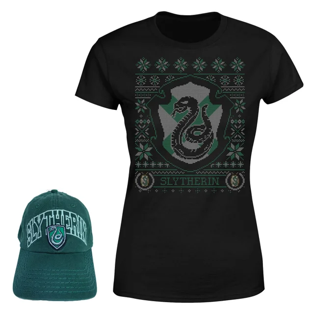 Harry Potter Slytherin T-shirt en pet bundel - zwart