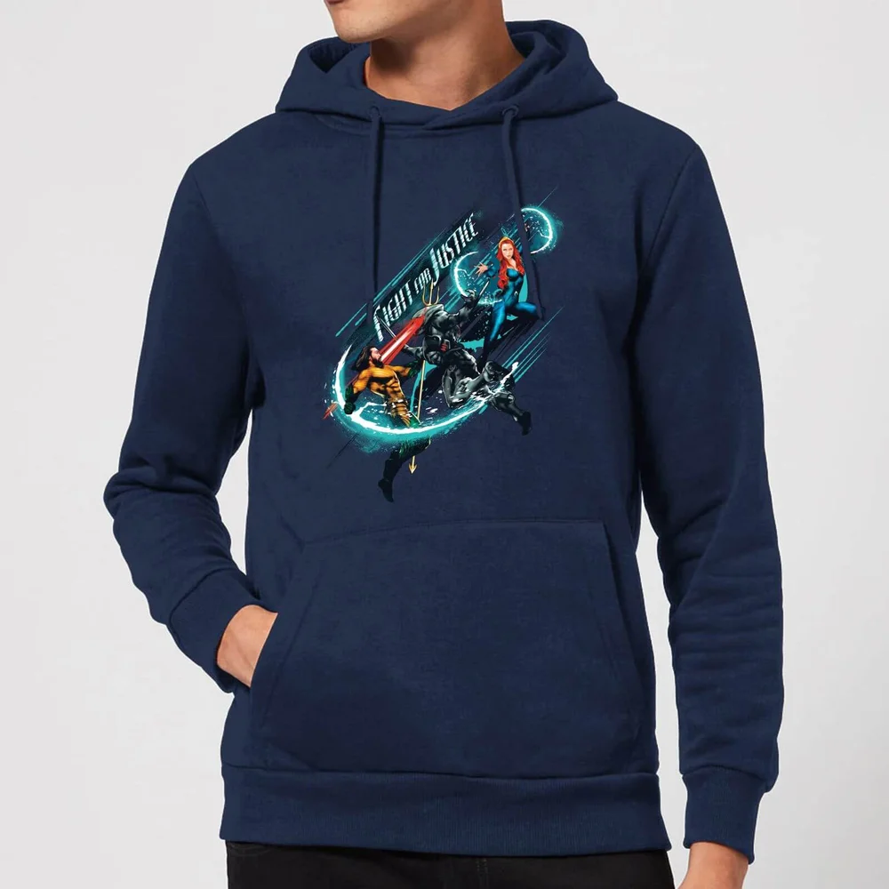 Aquaman Fight for Justice hoodie - Navy - S Afbeelding 1